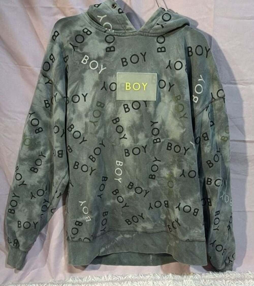 Boy London All Over Print Hoodie Green Tie Dye
Size Large